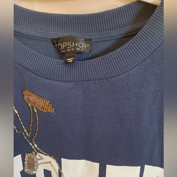 EASTERN ILLINOIS Women's Topshop Long Sleeve Knit Pullover Sweater, Size 10 - Picture 5 of 5